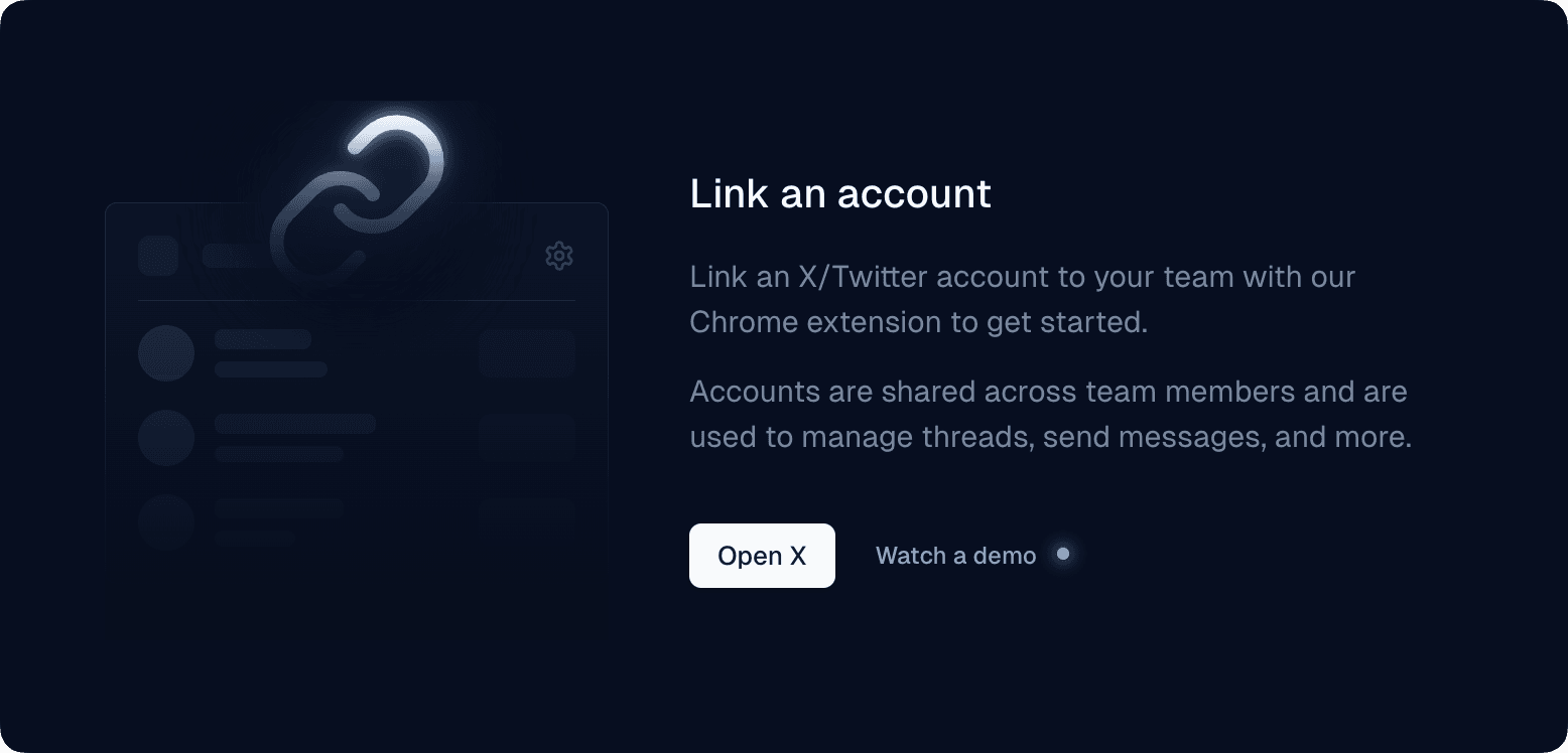 Inbox account linking screen